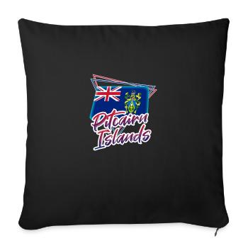 Pitcairn Islands - Sofa pillowcase 17,3'' x 17,3'' (45 x 45 cm) - black - Front