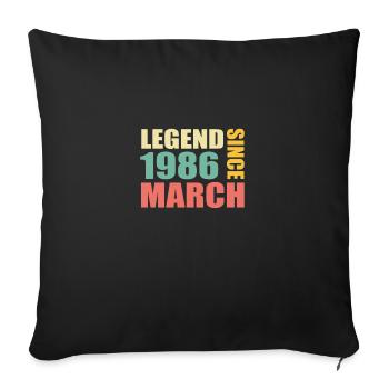 37e anniversaire Mars Né en 1986 Idée cadeau - Housse de coussin décorative 45 x 45 cm - noir - Devant