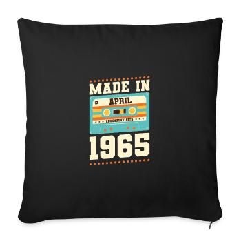 58e anniversaire Avril Né en 1965 Idée cadeau - Housse de coussin décorative 45 x 45 cm - noir - Devant