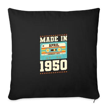 73e anniversaire Avril né en 1950 Idée cadeau - Housse de coussin décorative 45 x 45 cm - noir - Devant