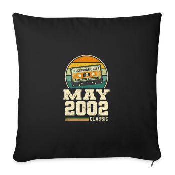 21e anniversaire May Born 2002 Idée cadeau - Housse de coussin décorative 45 x 45 cm - noir - Devant