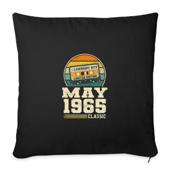 58th Birthday May Vintage 1965 Gift Idea - Sofa pillowcase 17,3'' x 17,3'' (45 x 45 cm) - black - Front