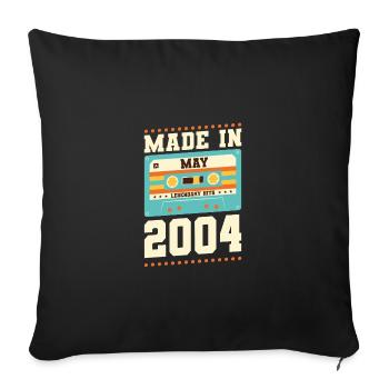 19. Geburtstag Mai Jahrgang 2004 Geschenkidee - Sofakissenbezug 45 x 45 cm - Schwarz - Vorne