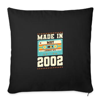 21e anniversaire May Born 2002 Idée cadeau - Housse de coussin décorative 45 x 45 cm - noir - Devant