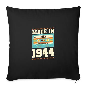 71e anniversaire Mai Né en 1952 Idée cadeau - Housse de coussin décorative 45 x 45 cm - noir - Devant