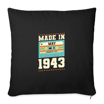 72. Geburtstag Mai Jahrgang 1951 Geschenkidee - Sofakissenbezug 45 x 45 cm - Schwarz - Vorne