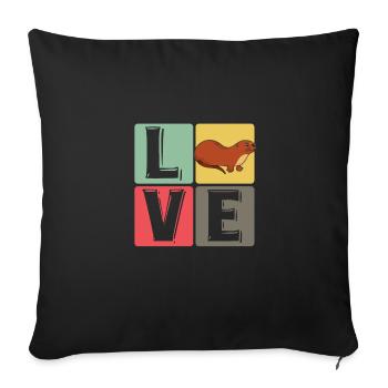 Drôle de loutre mignon animal loutre de mer amusant Liebh - Housse de coussin décorative 45 x 45 cm - noir - Devant
