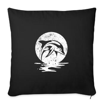 Delfin - Sofakissenbezug 45 x 45 cm - Schwarz - Vorne