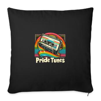 Pride Tunes Retro Cassette Design - Sofakissenbezug 45 x 45 cm - Schwarz - Vorne