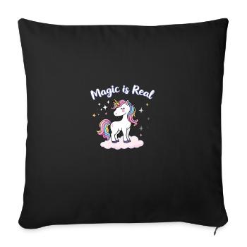 La magie est une véritable licorne Inspiration L’art pour les rêveurs - Housse de coussin décorative 45 x 45 cm - noir - Devant