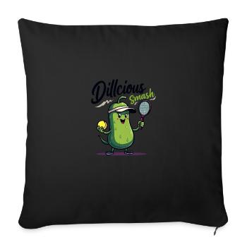 Dillcious Smash Pickle Tennis Fun - Sofa pillowcase 17,3'' x 17,3'' (45 x 45 cm) - black - Front