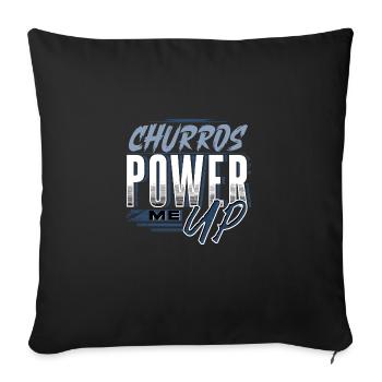 Churros Power Me Up Vêtements Enthousiastes - Housse de coussin décorative 45 x 45 cm - noir - Devant