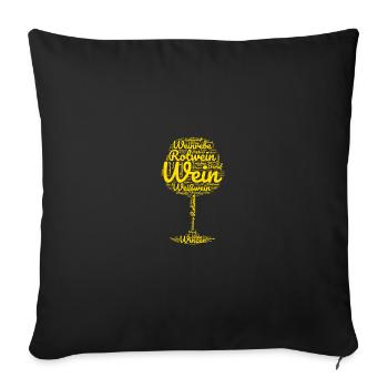 Winzer Wein Rotwein Weinglas Geschenk - Sofakissenbezug 45 x 45 cm - Schwarz - Vorne