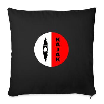 kayak pagayage canoë kayakiste - Housse de coussin décorative 45 x 45 cm - noir - Devant