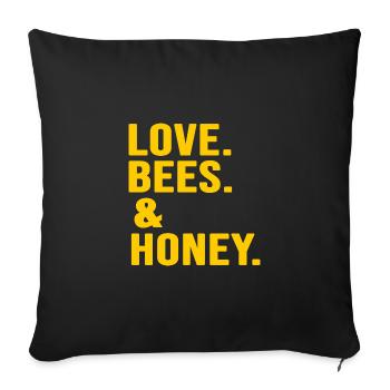 Apiculteur abeille mellifère marchand de miel abeille miel - Housse de coussin décorative 45 x 45 cm - noir - Devant