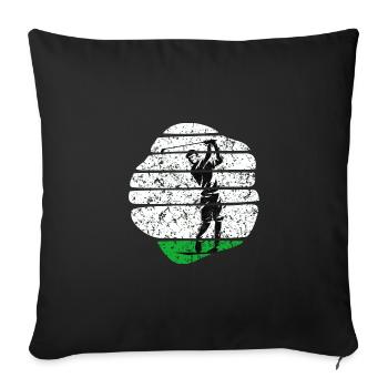 Golf voiturette de golf Golf sur terrain de golf - Housse de coussin décorative 45 x 45 cm - noir - Devant