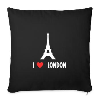 I love london - Sofa pillowcase 17,3'' x 17,3'' (45 x 45 cm) - black - Front