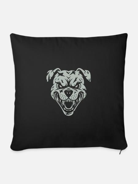 Zorniger wütender Hund - Sofakissenbezug 45 x 45 cm - Schwarz