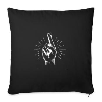 Crossing Fingers Drawing Happiness - Sofa pillowcase 17,3'' x 17,3'' (45 x 45 cm) - black - Front