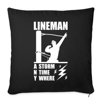 Funny High Voltage Electrician Saying Electrics - Sofa pillowcase 17,3'' x 17,3'' (45 x 45 cm) - black - Front