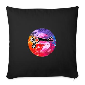 Bmx Biker Bike - Sofa pillowcase 17,3'' x 17,3'' (45 x 45 cm) - black - Front