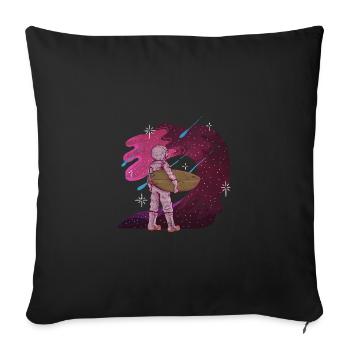 ASTRONAUT SPACE SURFER SURF SURFING SURF MOTIF - Sofa pillowcase 17,3'' x 17,3'' (45 x 45 cm) - black - Front