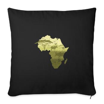SOUTH AFRICA SOUTH ANIMALS NATURE COLORS AFRICA MOTIF - Sofa pillowcase 17,3'' x 17,3'' (45 x 45 cm) - black - Front