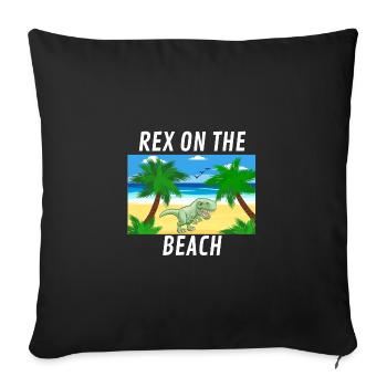 rex sur la plage - Housse de coussin décorative 45 x 45 cm - noir - Devant