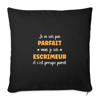 Escrimeur - Housse de coussin décorative 45 x 45 cm - noir - Devant