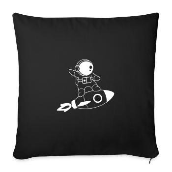 ASTRONAUT ROCKET SPACE SPACE STAR FLY MOTIF - Sofa pillowcase 17,3'' x 17,3'' (45 x 45 cm) - black - Front