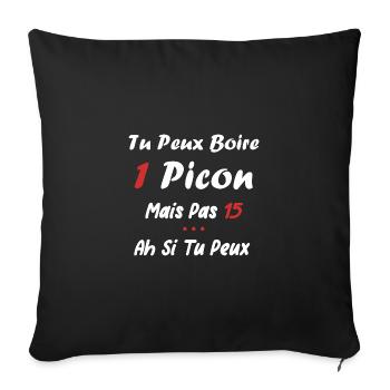Tu peux noire un picon - Housse de coussin décorative 45 x 45 cm - noir - Devant
