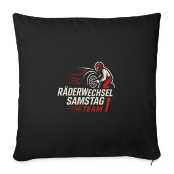 Changement de roue samedi Équipe 1 - Housse de coussin décorative 45 x 45 cm - noir - Devant