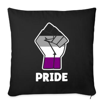 Pride Asexual Pride Fist Design for Equality - Sofa pillowcase 17,3'' x 17,3'' (45 x 45 cm) - black - Front