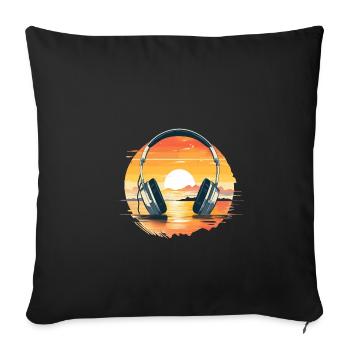 VINTAGE RAVE TECHNO DESIGN - Sofakissenbezug 45 x 45 cm - Schwarz - Vorne