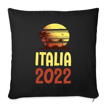 Italia 2022 Palmiers - Housse de coussin décorative 45 x 45 cm - noir - Devant