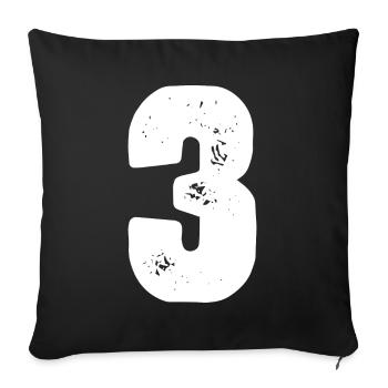 maillot 3 chiffres - Housse de coussin décorative 45 x 45 cm - noir - Devant