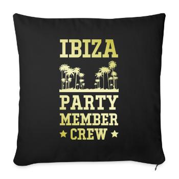 Ibiza Party Crew - Sofa pillowcase 17,3'' x 17,3'' (45 x 45 cm) - black - Front