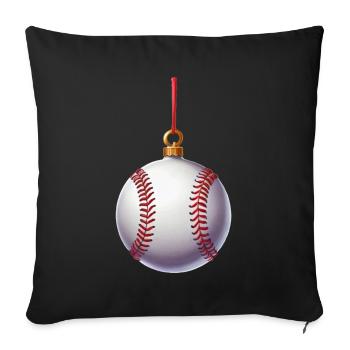 MERRY CHRISTMAS BASEBALL - Sofa pillowcase 17,3'' x 17,3'' (45 x 45 cm) - black - Front