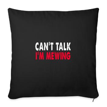 Je ne peux pas parler je miaule citation drôle - Housse de coussin décorative 45 x 45 cm - noir - Devant