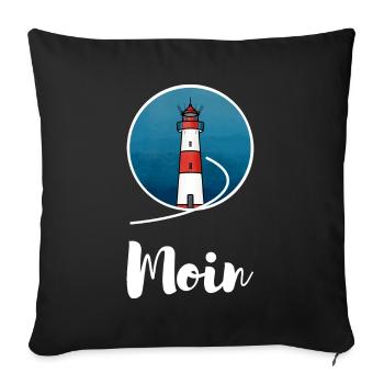 Moin Moin Lighthouse Sylt List East - Sofa pillowcase 17,3'' x 17,3'' (45 x 45 cm) - black - Front
