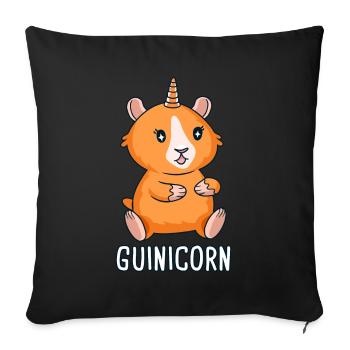 Cochon d’Inde comme licorne Gunicorn Cochon d’Inde - Housse de coussin décorative 45 x 45 cm - noir - Devant