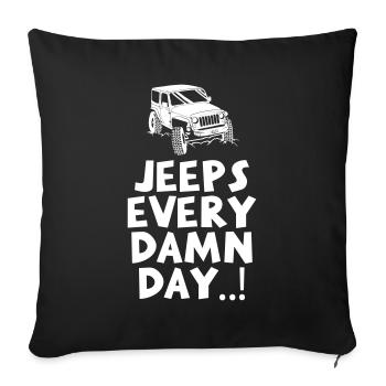 Jeeps tous les maudits jours - Housse de coussin décorative 45 x 45 cm - noir - Devant