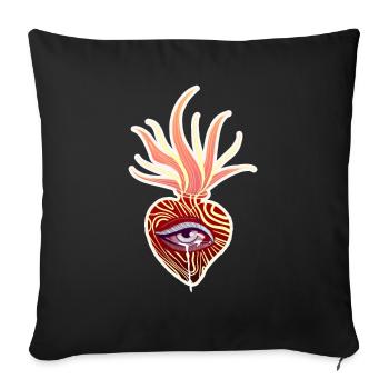 Sacred heart - Sofa pillowcase 17,3'' x 17,3'' (45 x 45 cm) - black - Front
