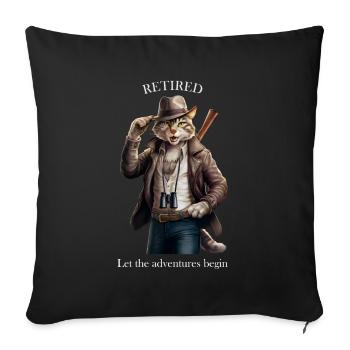 RETRAITÉ - QUE L’AVENTURE COMMENCE - Housse de coussin décorative 45 x 45 cm - noir - Devant