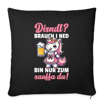 Licorne Dirndl Chemise Traditionnelle Costumes Traditionnels - Housse de coussin décorative 45 x 45 cm - noir - Devant