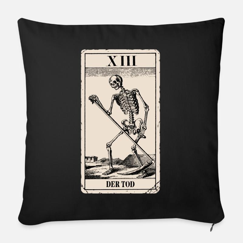 Der Tod – Tarot Karte - Sofakissenbezug 45 x 45 cm - Schwarz