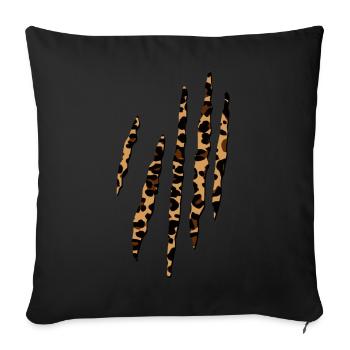 motif peau de léopard raye Wildlife Safari 3D - Housse de coussin décorative 45 x 45 cm - noir - Devant