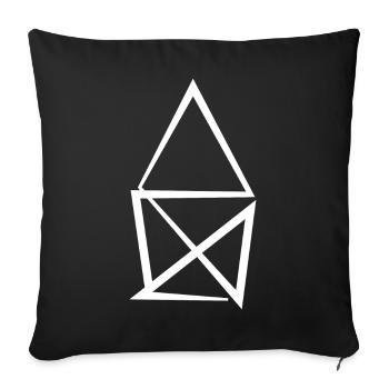 Geometric Line Art Design - Sofa pillowcase 17,3'' x 17,3'' (45 x 45 cm) - black - Front