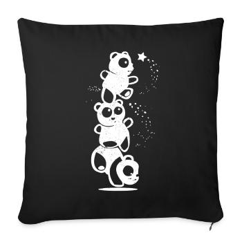 Panda cute - Sofa pillowcase 17,3'' x 17,3'' (45 x 45 cm) - black - Front