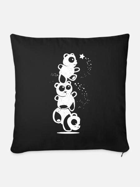 Panda süß - Sofakissenbezug 45 x 45 cm - Schwarz